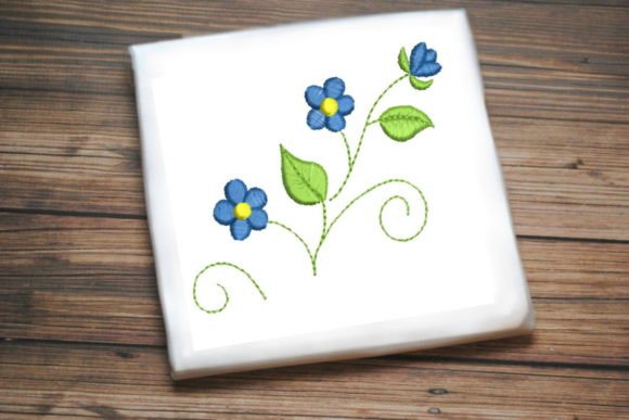 Cute Blue Flowers Leaves