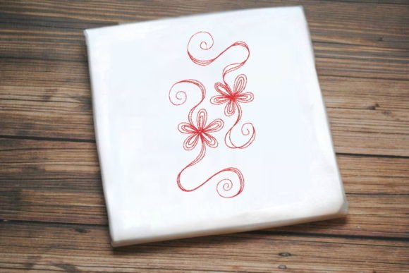 Red One Line Flower