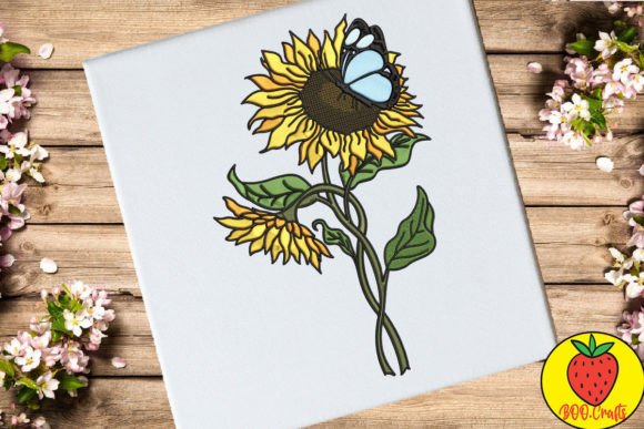 Sunflowers and Butterfly